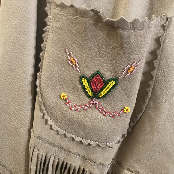 Ralph Lauren Western Suede Jacket W/ Fringe, Beadwork, Fully Lined (100% Cotton) - Picture 6 of 16